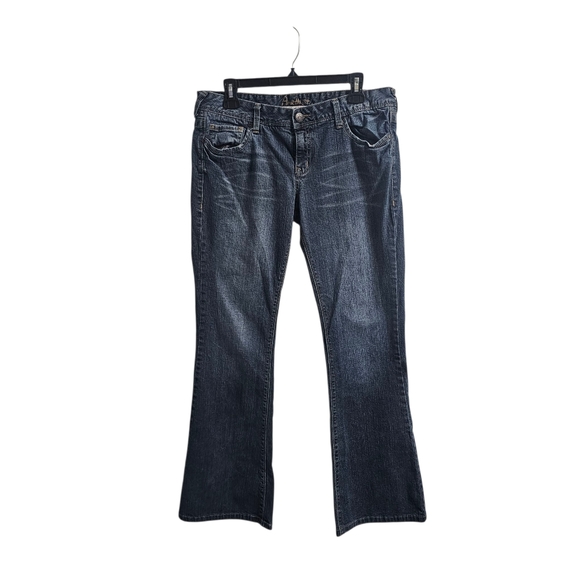 Amethyst Vintage y2k Bootcut Flare Leg Jeans Size 13 Low Rise Dark Wash - Picture 1 of 6